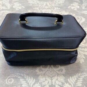 Estée Lauder Makeup Train Case Navigator Travel Cosmetic Bag Gold Zipper